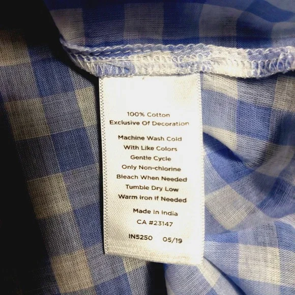 Talbots Blouse Womens Small Embroidery Popover 3/4 Sleeve Lightweight "Tiny Flaw - Picture 6 of 8